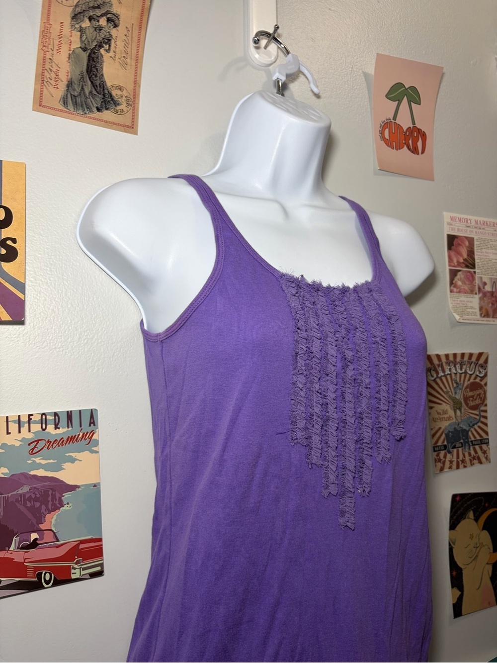 GAP Purple Ruffle Front Tank Top - Picture 3 of 4
